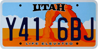 UT license plate Y416BJ