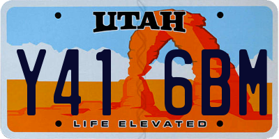 UT license plate Y416BM