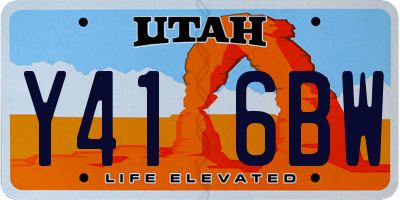 UT license plate Y416BW