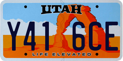 UT license plate Y416CE