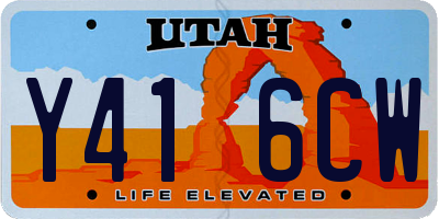UT license plate Y416CW