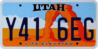 UT license plate Y416EG