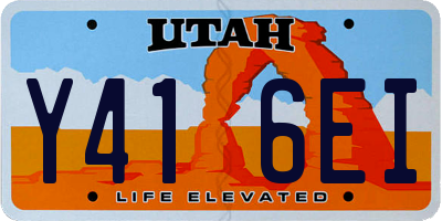 UT license plate Y416EI