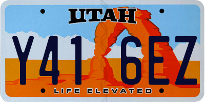 UT license plate Y416EZ