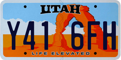 UT license plate Y416FH