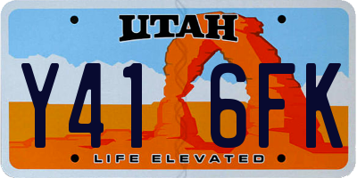 UT license plate Y416FK