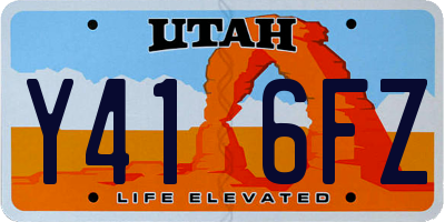 UT license plate Y416FZ