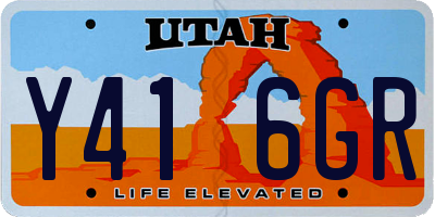 UT license plate Y416GR