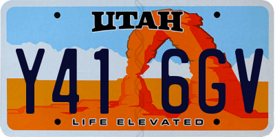 UT license plate Y416GV