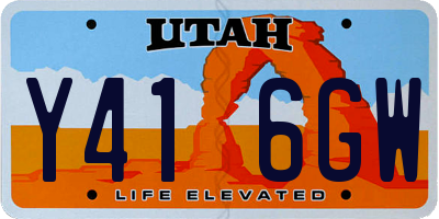UT license plate Y416GW