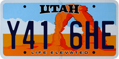 UT license plate Y416HE