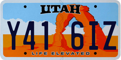 UT license plate Y416IZ