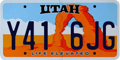 UT license plate Y416JG