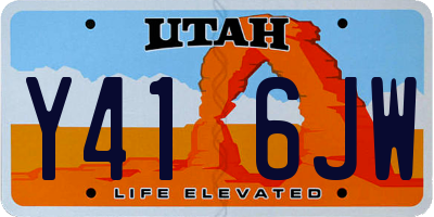 UT license plate Y416JW
