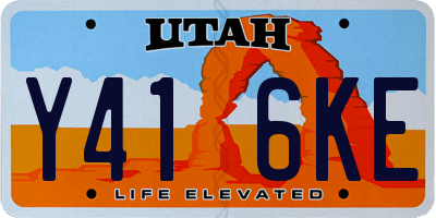 UT license plate Y416KE