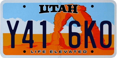UT license plate Y416KO