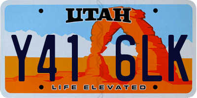 UT license plate Y416LK