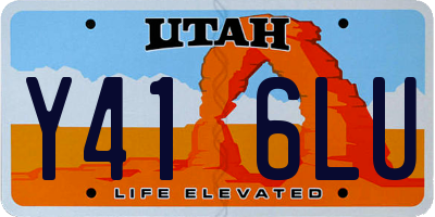 UT license plate Y416LU
