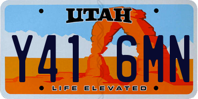 UT license plate Y416MN
