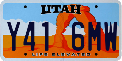 UT license plate Y416MW