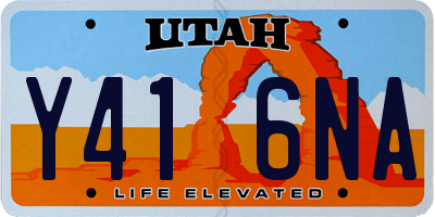 UT license plate Y416NA