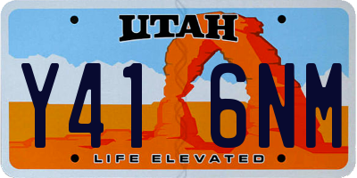 UT license plate Y416NM