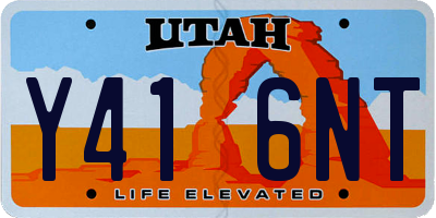 UT license plate Y416NT
