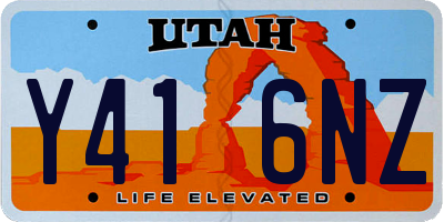 UT license plate Y416NZ