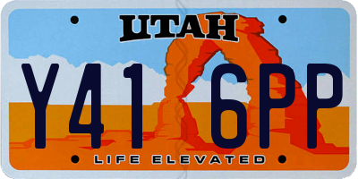 UT license plate Y416PP