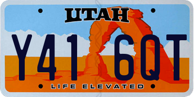 UT license plate Y416QT