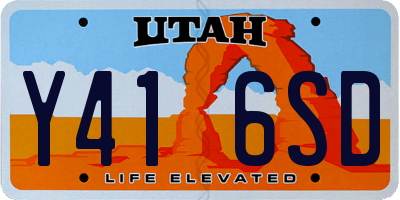 UT license plate Y416SD