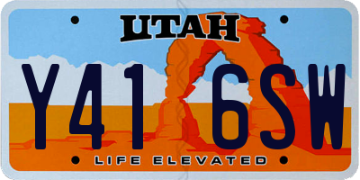 UT license plate Y416SW