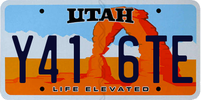 UT license plate Y416TE