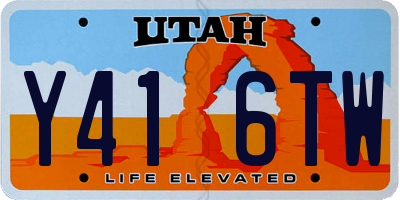 UT license plate Y416TW