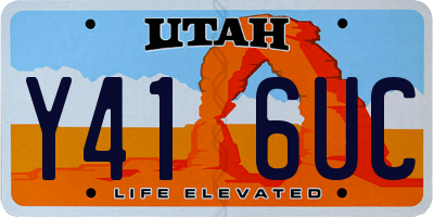 UT license plate Y416UC