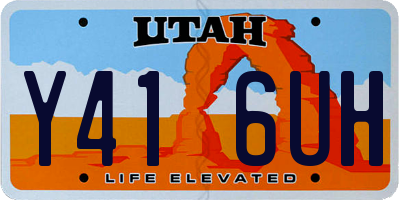 UT license plate Y416UH