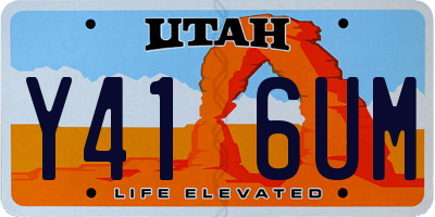UT license plate Y416UM