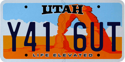 UT license plate Y416UT