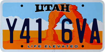 UT license plate Y416VA