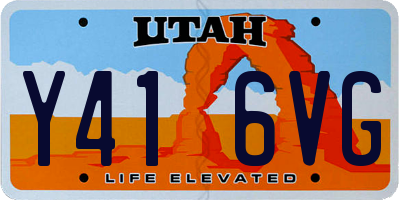 UT license plate Y416VG