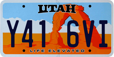 UT license plate Y416VI