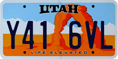 UT license plate Y416VL