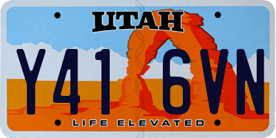 UT license plate Y416VN