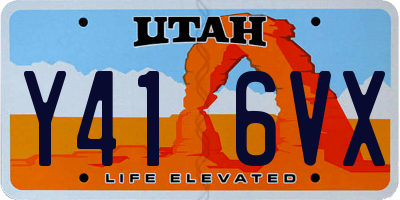 UT license plate Y416VX