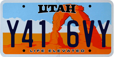 UT license plate Y416VY