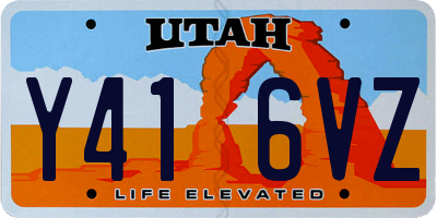 UT license plate Y416VZ