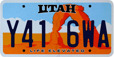 UT license plate Y416WA
