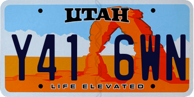 UT license plate Y416WN