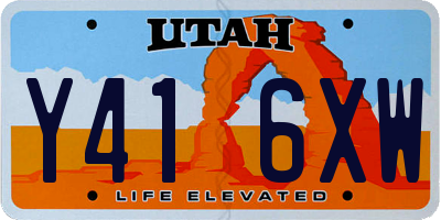 UT license plate Y416XW
