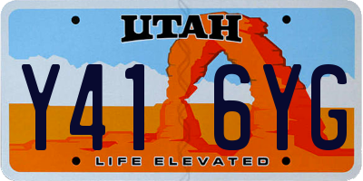 UT license plate Y416YG